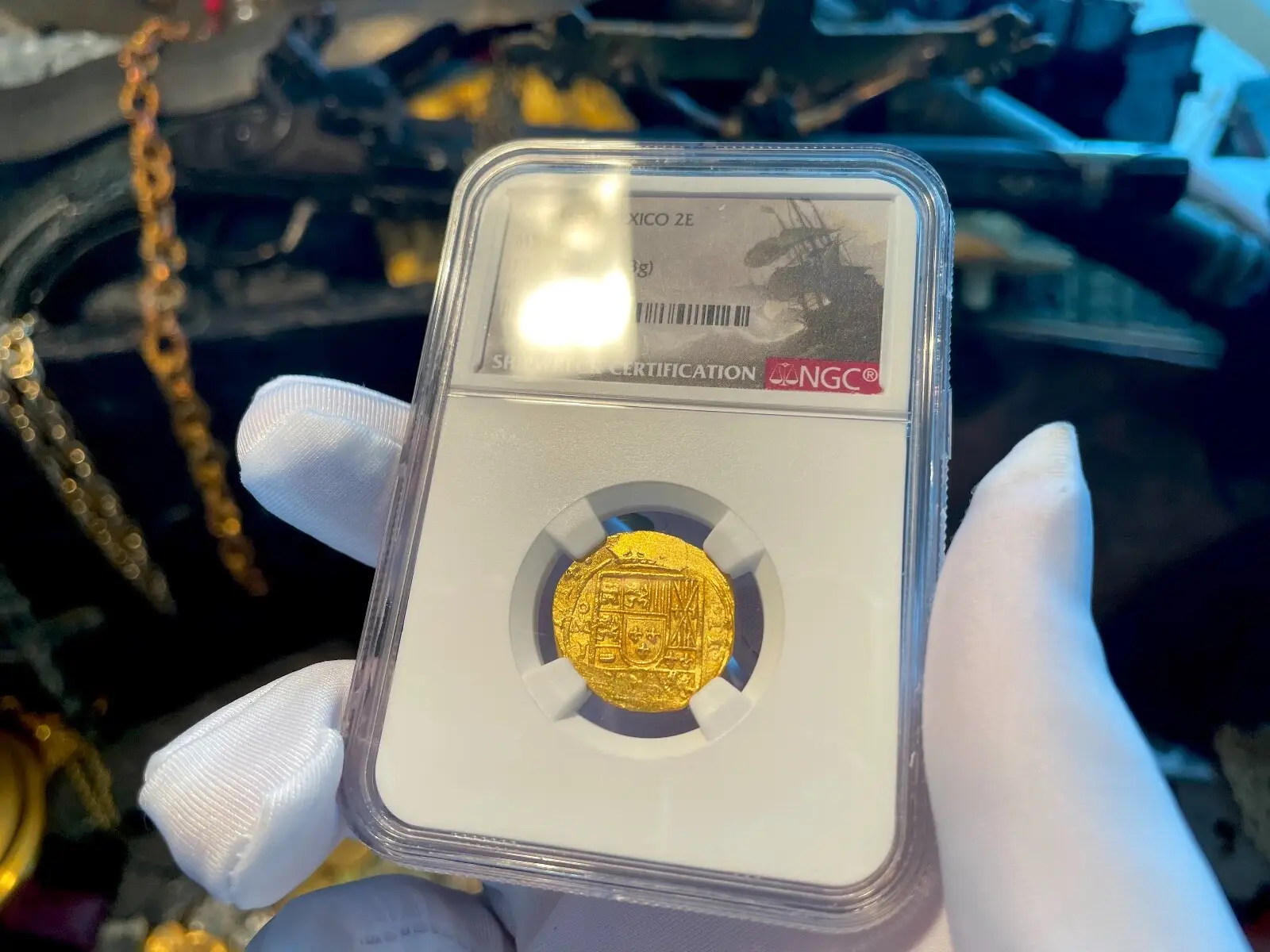 Mexico 2 Escudos 1714 "1715 Fleet Shipwreck" NGC 64  5