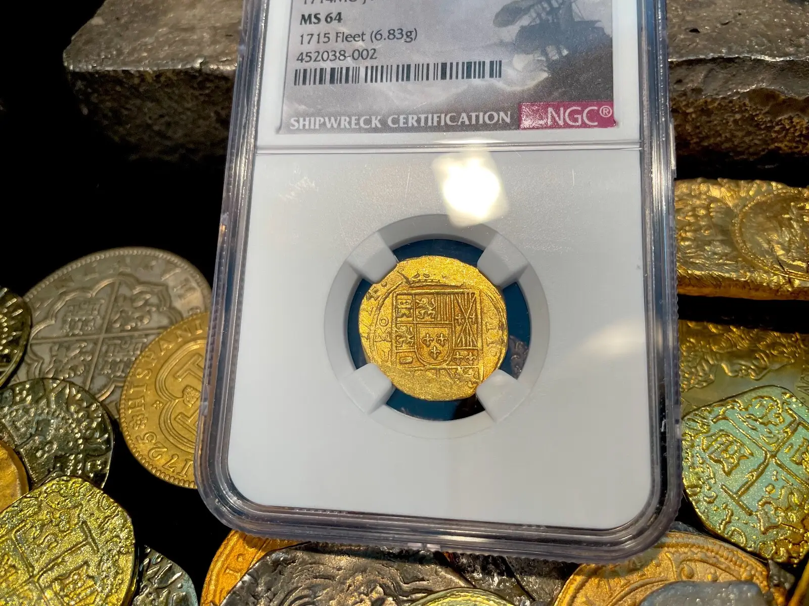 Mexico 2 Escudos 1714 "1715 Fleet Shipwreck" NGC 64  10