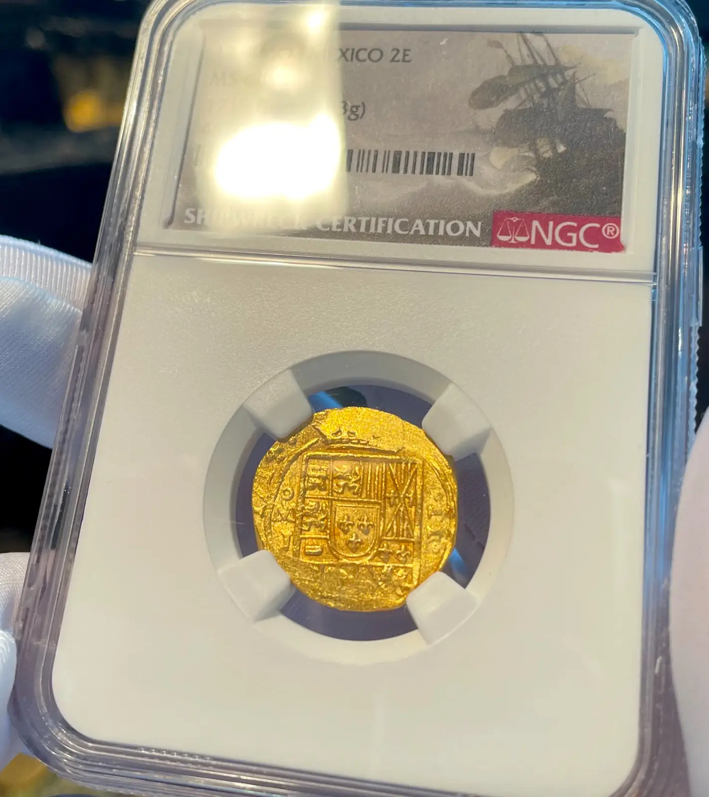 Mexico 2 Escudos 1714 "1715 Fleet Shipwreck" NGC 64  3