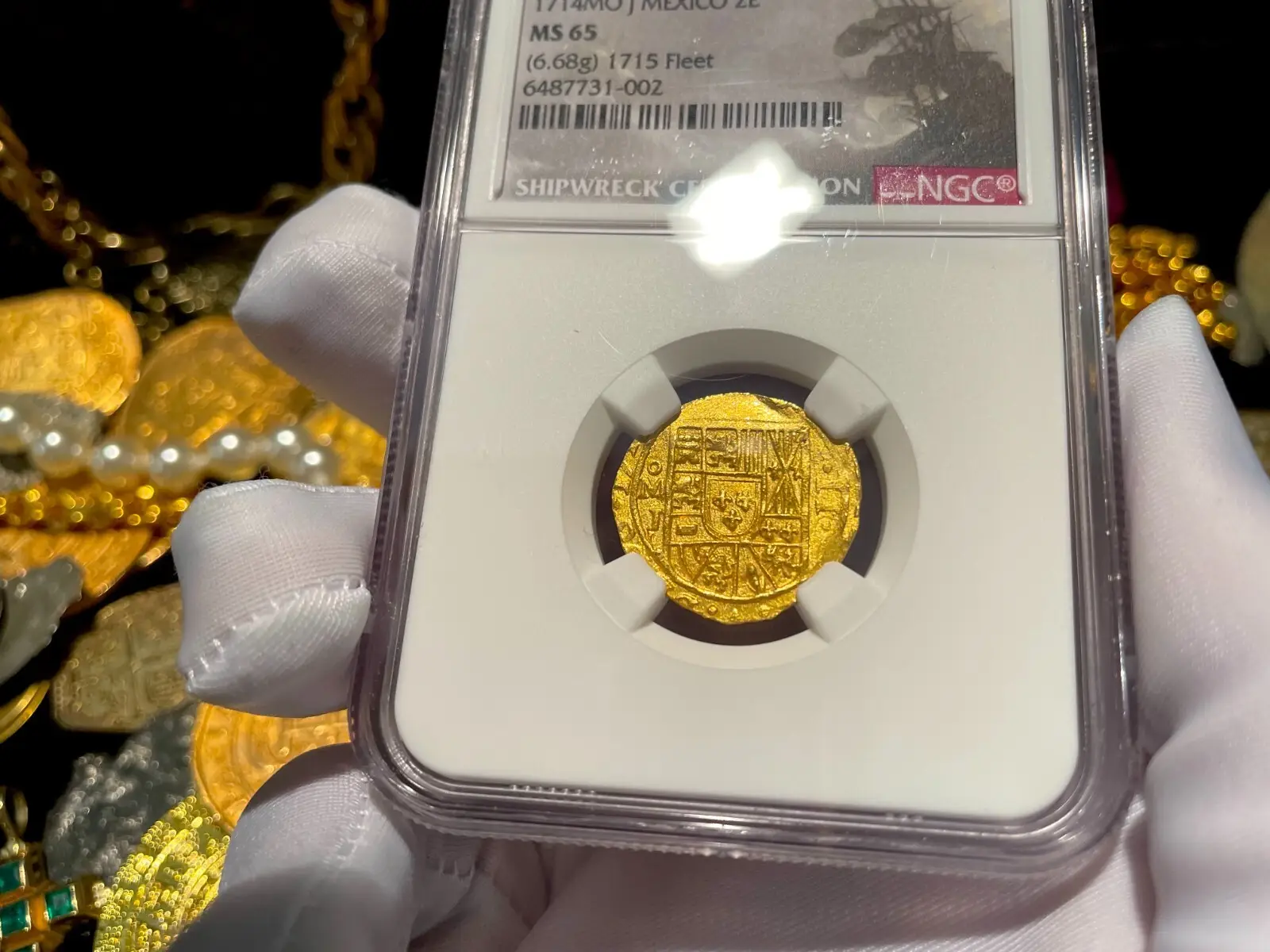 Mexico 2 Escudos 1714 "1715 Fleet Shipwreck" NGC 65 6