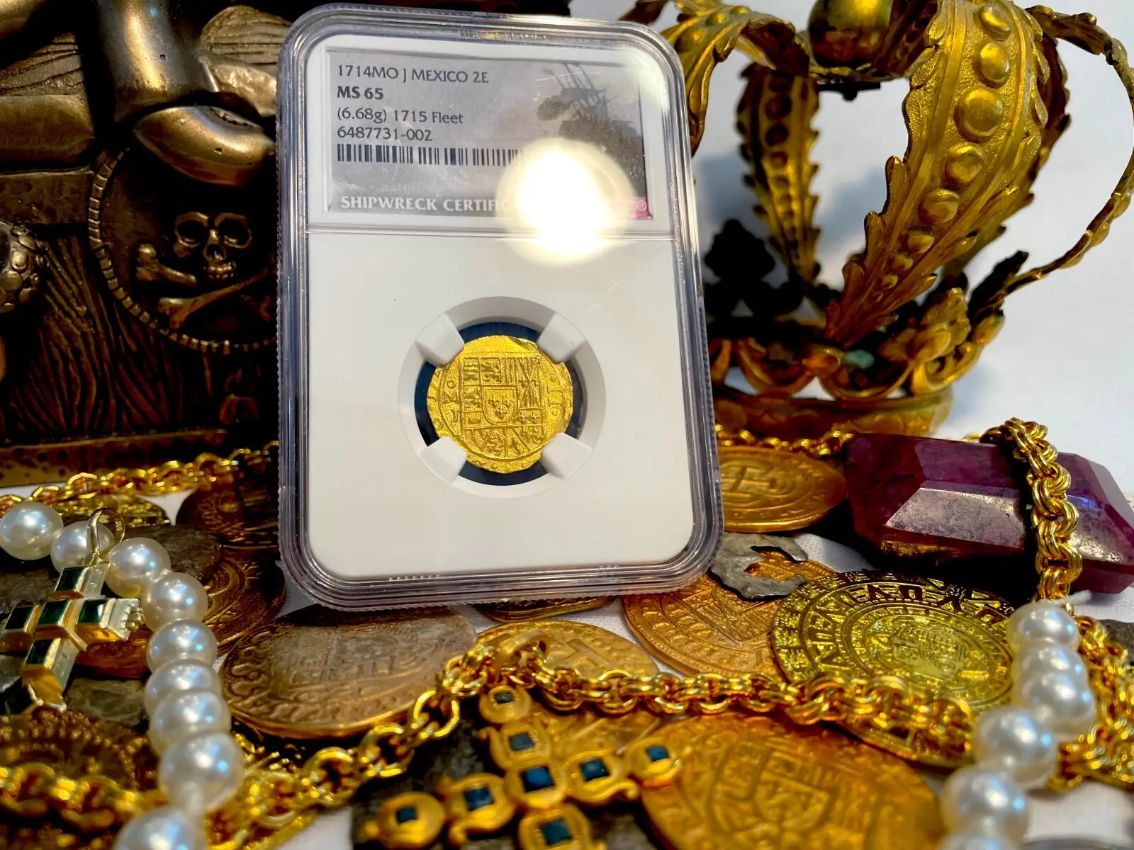 Mexico 2 Escudos 1714 "1715 Fleet Shipwreck" NGC 65 11