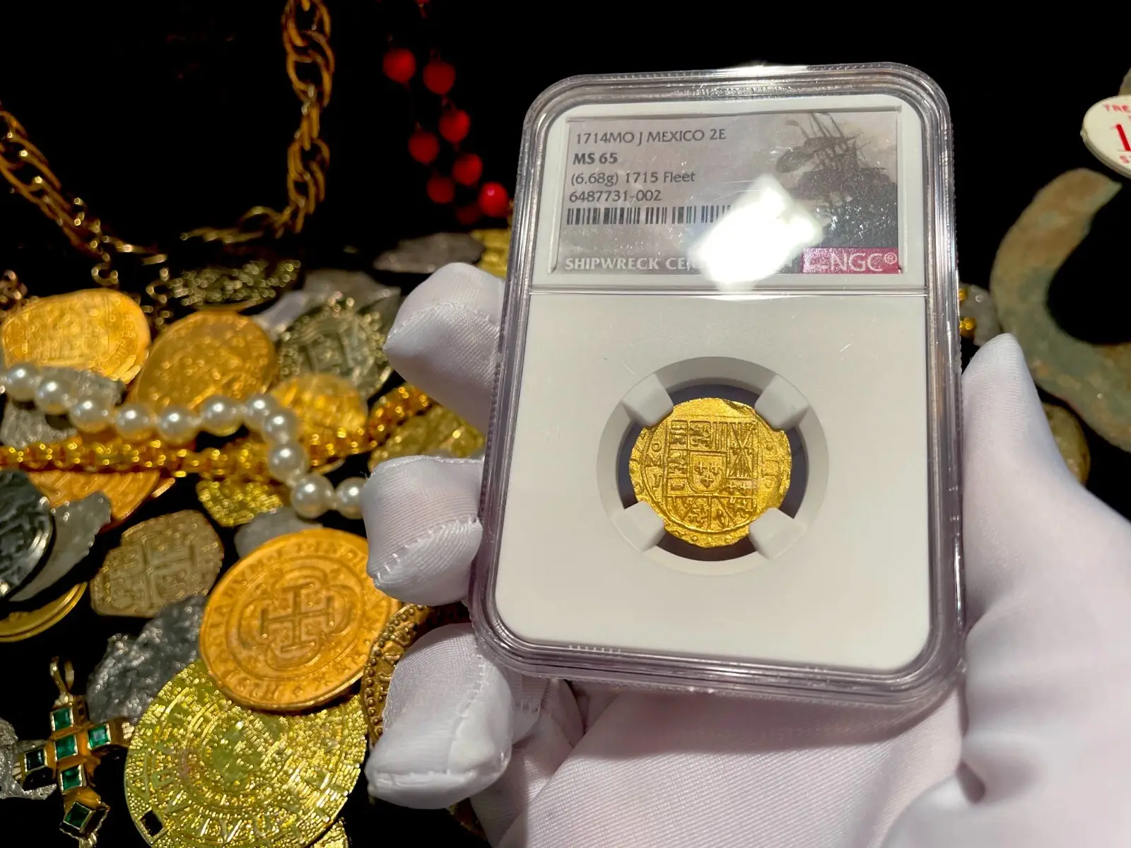 Mexico 2 Escudos 1714 "1715 Fleet Shipwreck" NGC 65 2