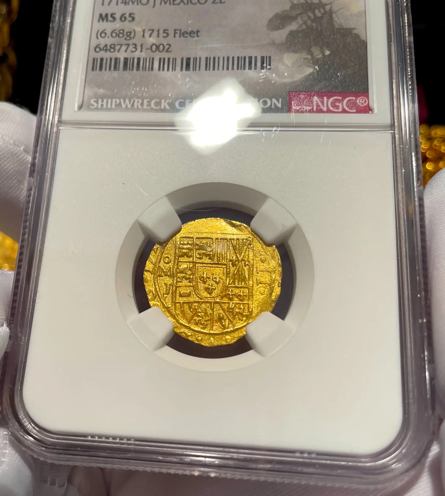 Mexico 2 Escudos 1714 "1715 Fleet Shipwreck" NGC 65