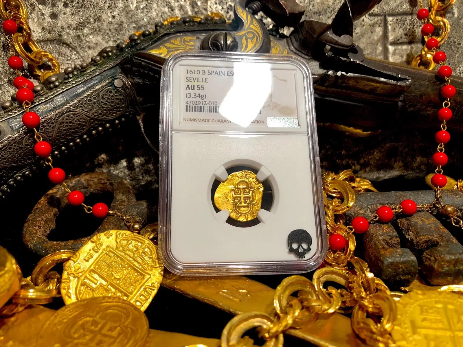 Spain 1 Escudo 1610 "Full Date" NGC 55 3