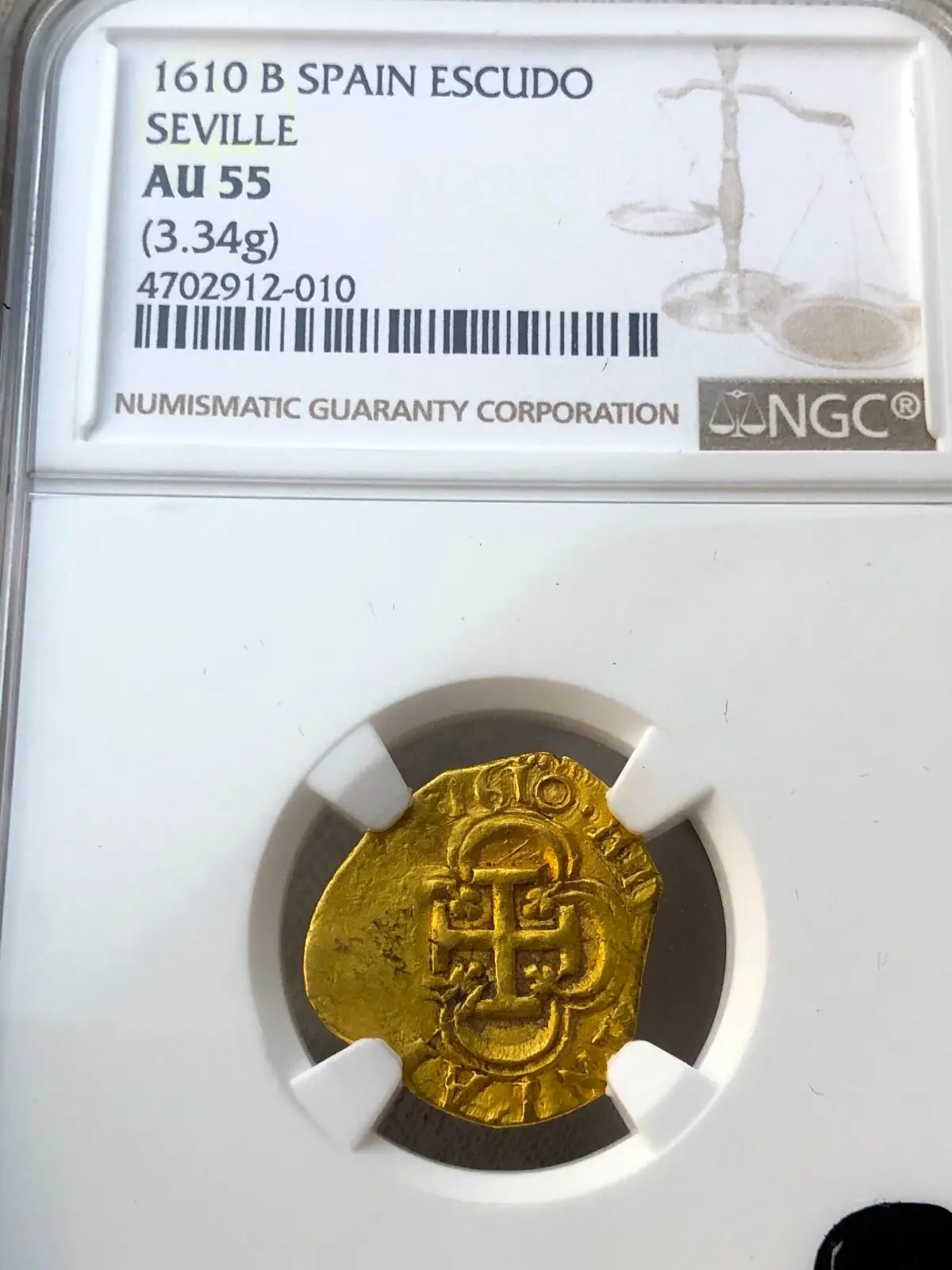 Spain 1 Escudo 1610 "Full Date" NGC 55 2