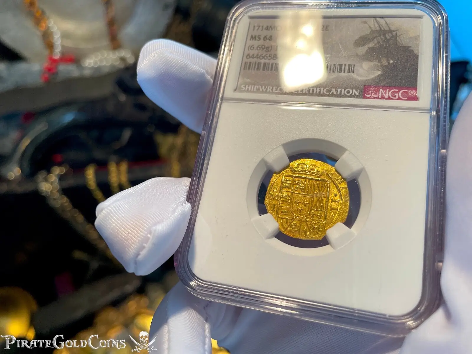 Mexico 2 Escudos 1714 "1715 Fleet Shipwreck" NGC 64  4