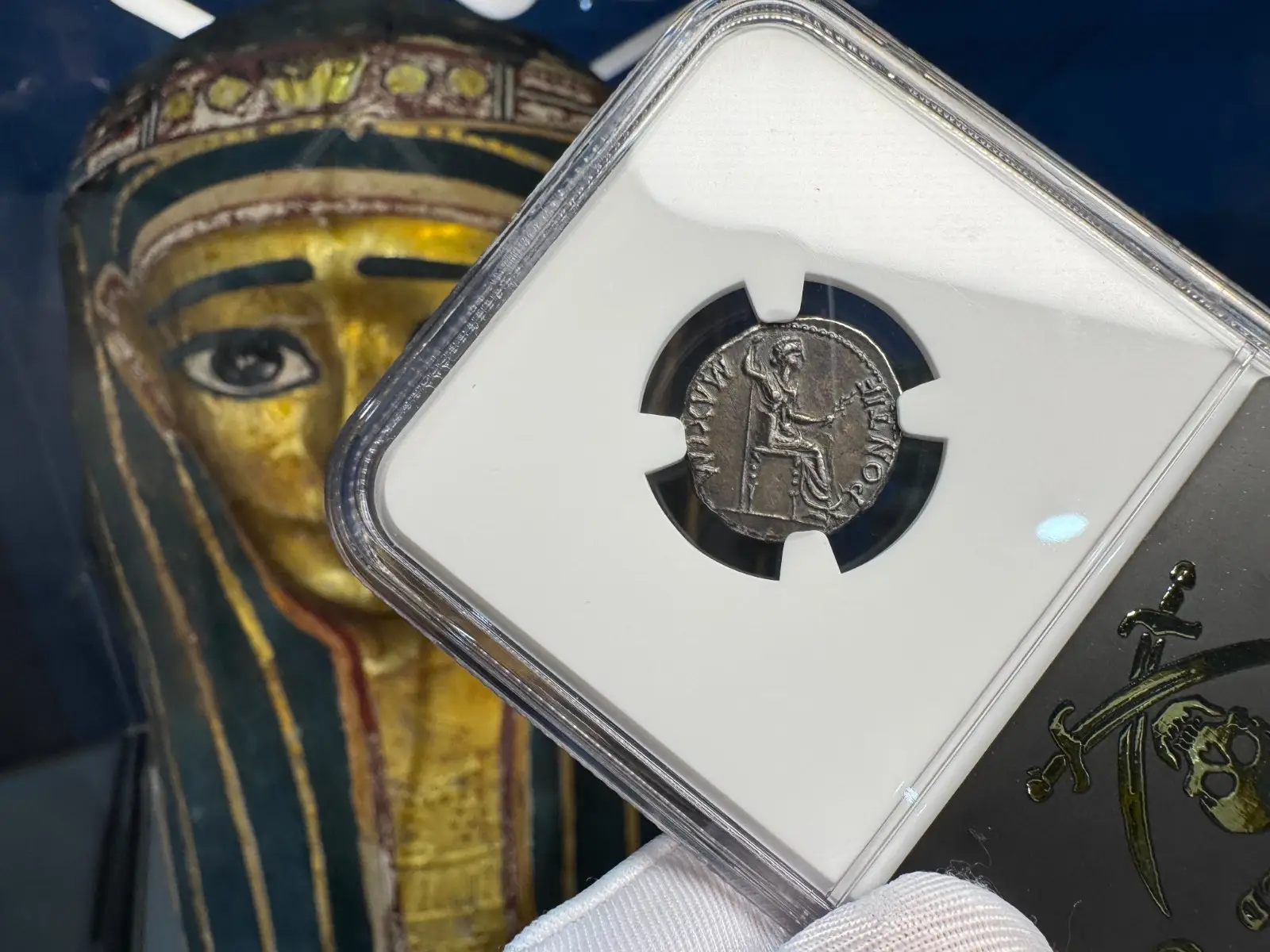 Roman Empire "Tiberius- Jesus Tribute Penny" Denarius 14AD NGC AU! 7