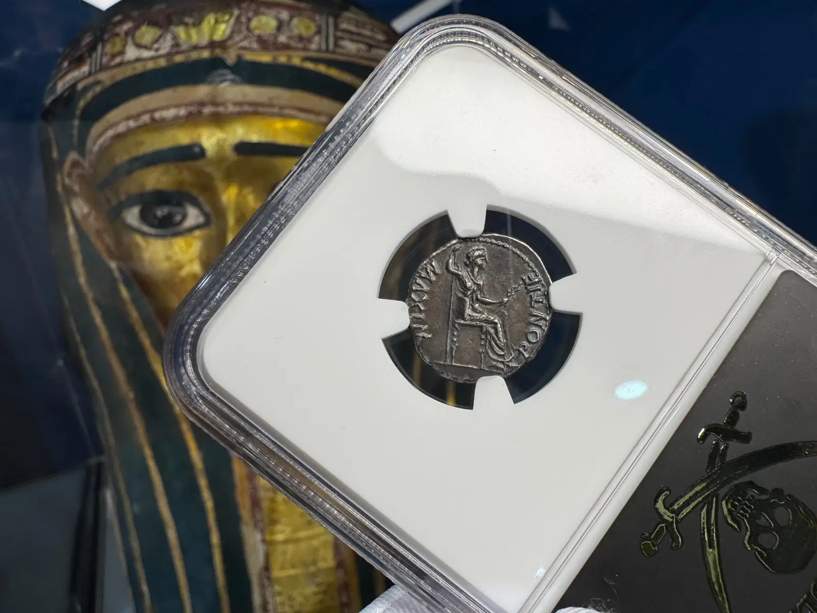 Roman Empire "Tiberius- Jesus Tribute Penny" Denarius 14AD NGC AU! 11