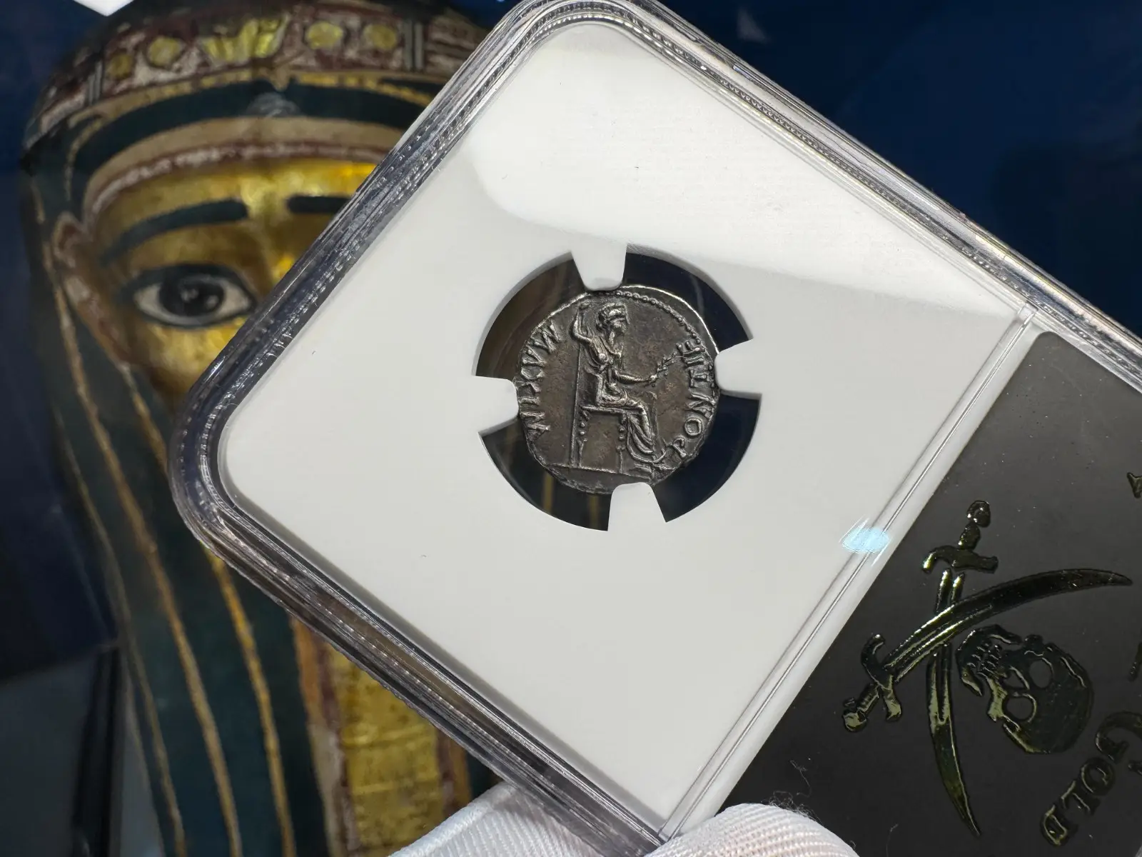 Roman Empire "Tiberius- Jesus Tribute Penny" Denarius 14AD NGC AU! 13