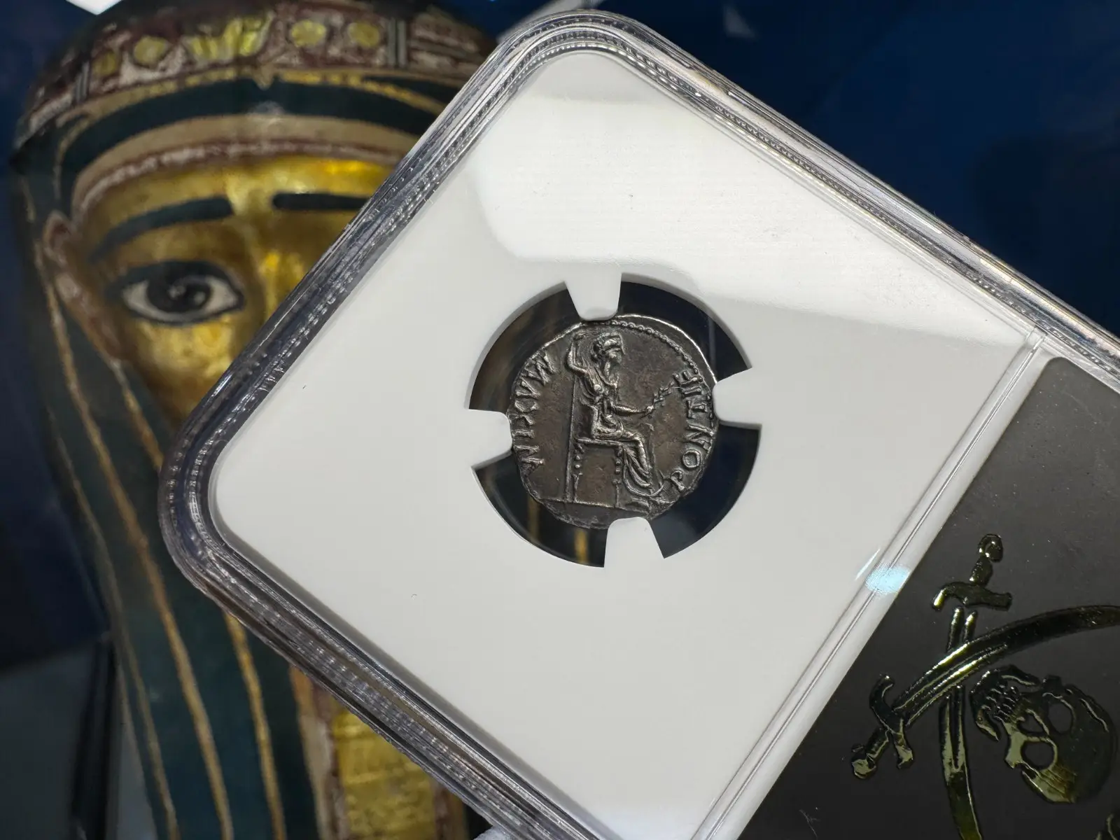 Roman Empire "Tiberius- Jesus Tribute Penny" Denarius 14AD NGC AU! 14