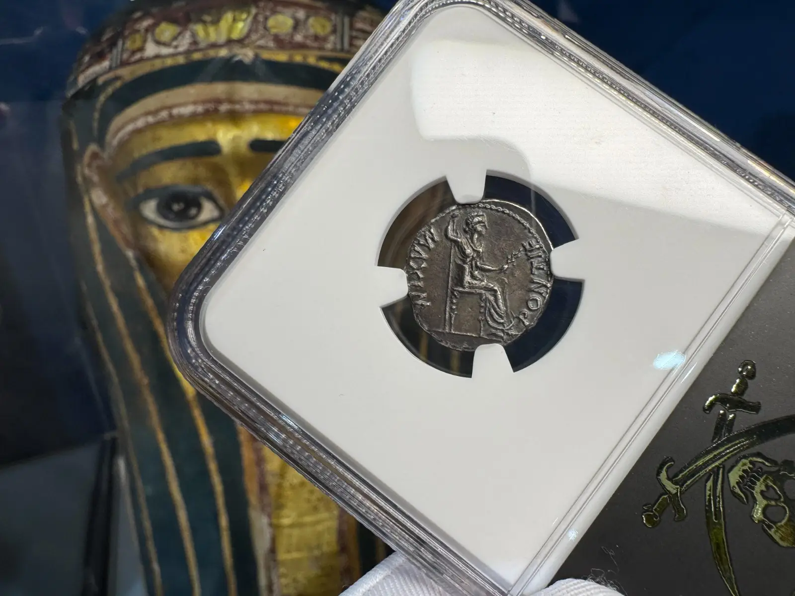 Roman Empire "Tiberius- Jesus Tribute Penny" Denarius 14AD NGC AU! 3