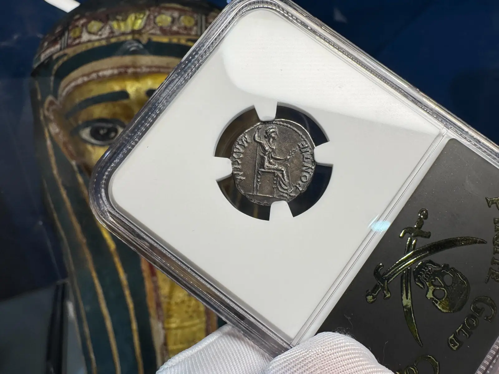 Roman Empire "Tiberius- Jesus Tribute Penny" Denarius 14AD NGC AU! 12