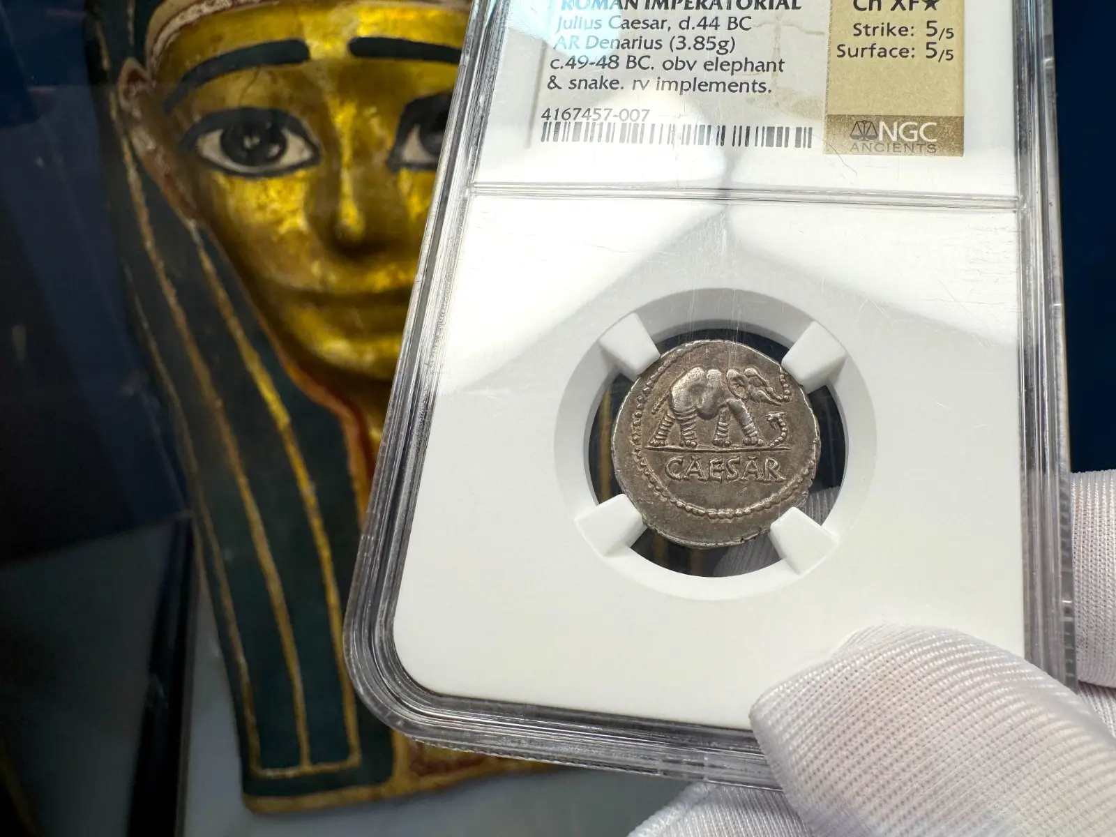 Roman Imperatorial "Julius Caesar - Elephant" NGC Ch XF★ 5X5 6