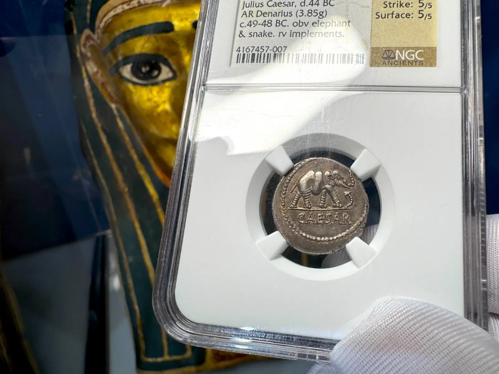 Roman Imperatorial "Julius Caesar - Elephant" NGC Ch XF★ 5X5 8