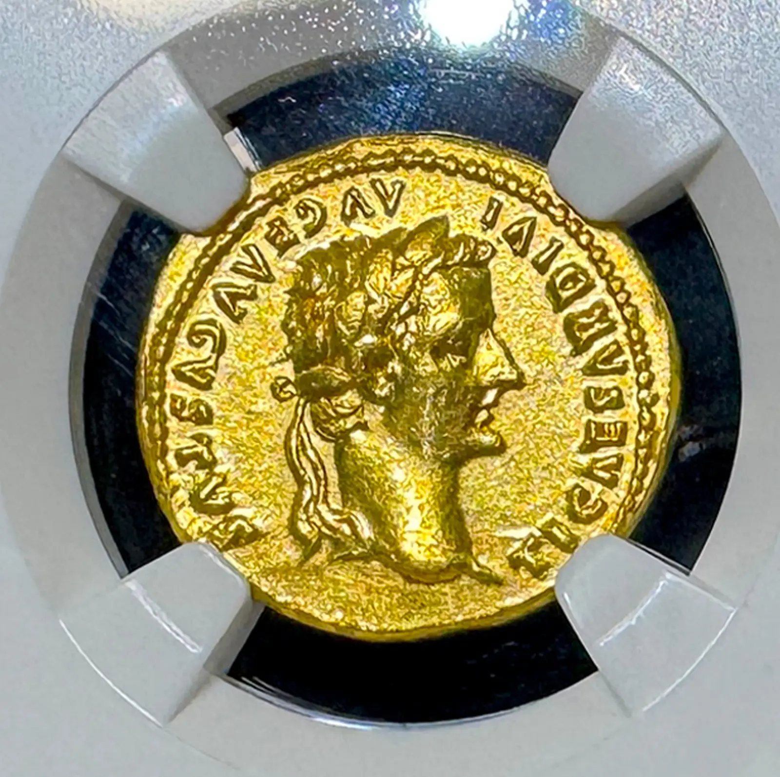 Roman Empire "Tiberius- 3rd of 12 Caesars" 14AD Aureus NGC AU 2
