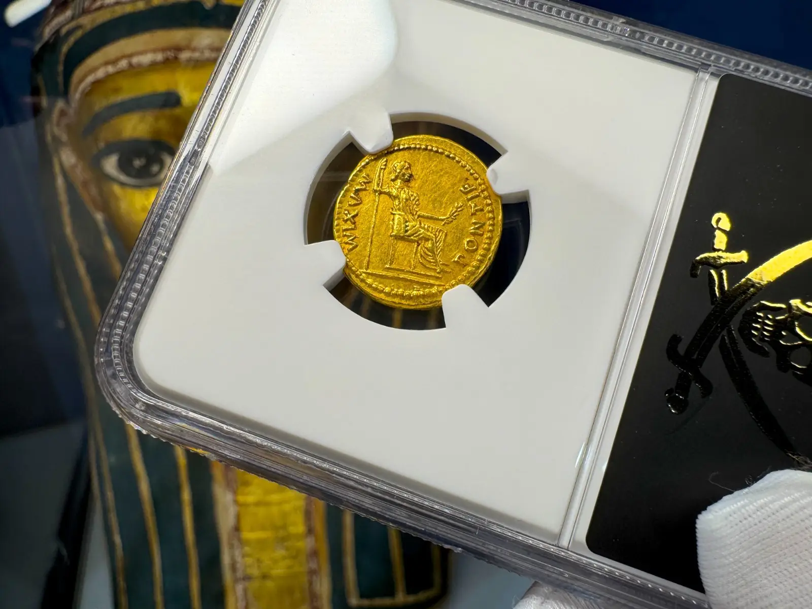 Roman Empire "Tiberius- 3rd of 12 Caesars" 14AD Aureus NGC AU 22