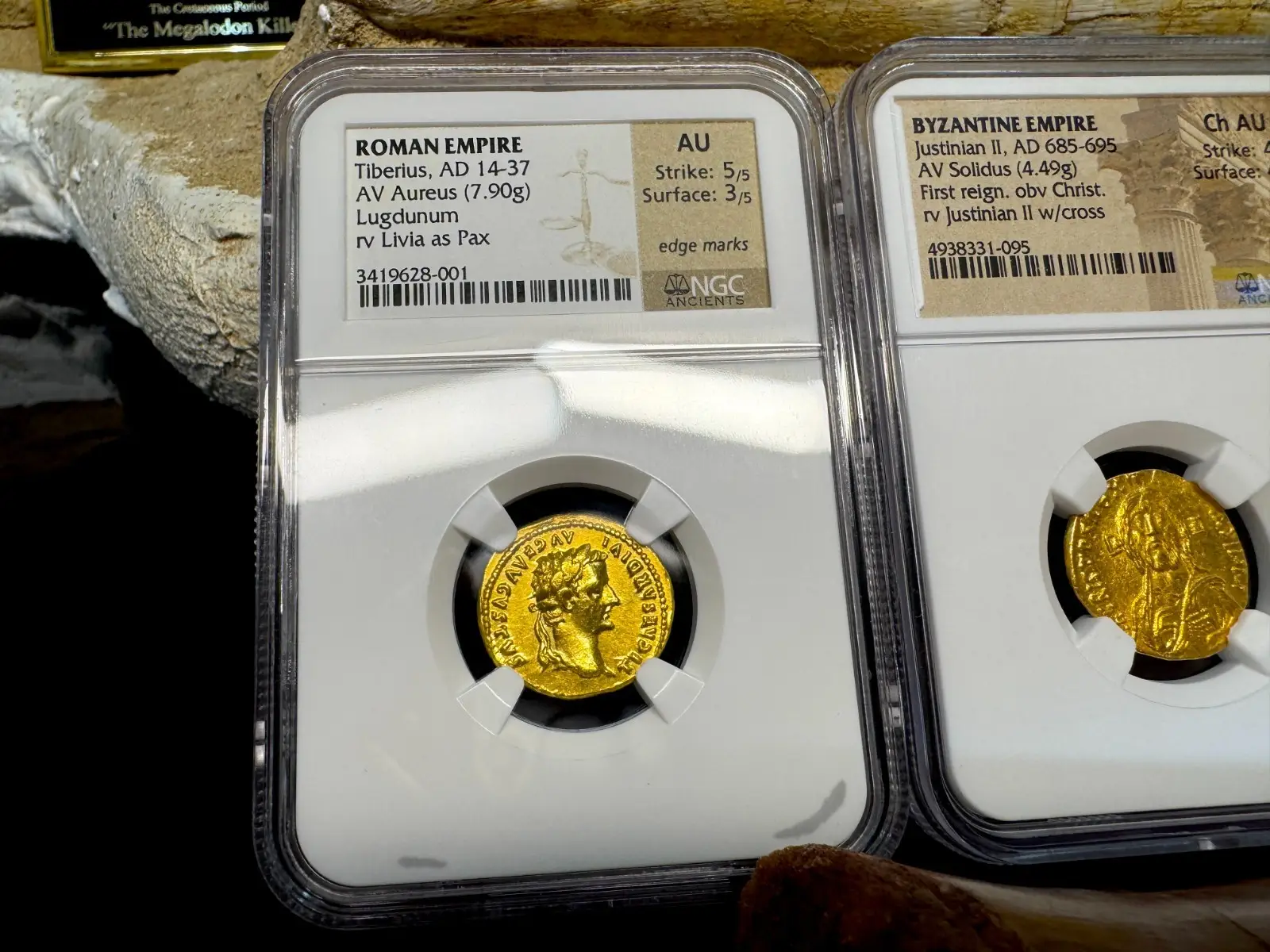 Roman Empire "Tiberius- 3rd of 12 Caesars" 14AD Aureus NGC AU 19