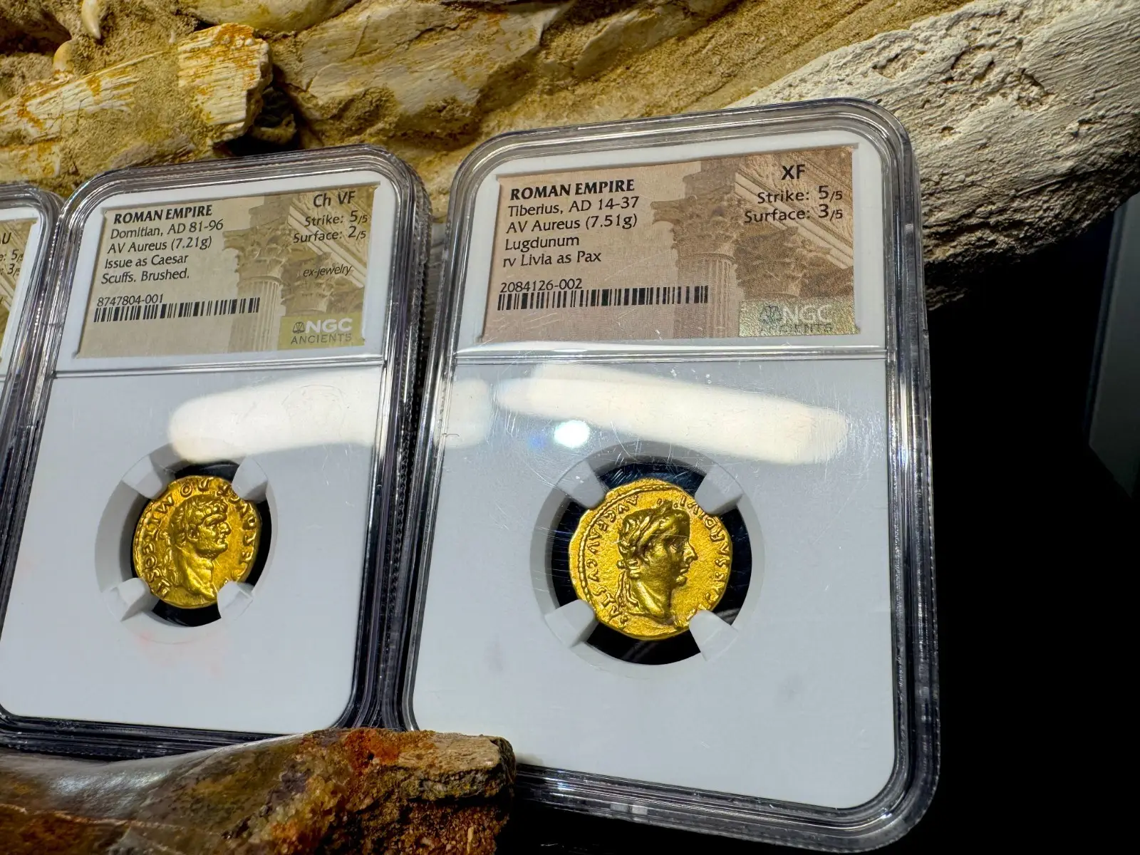 Roman Empire Tiberius "3rd of the 12 Caesars" 14AD NGC XF 5x3 Straight Grade 8