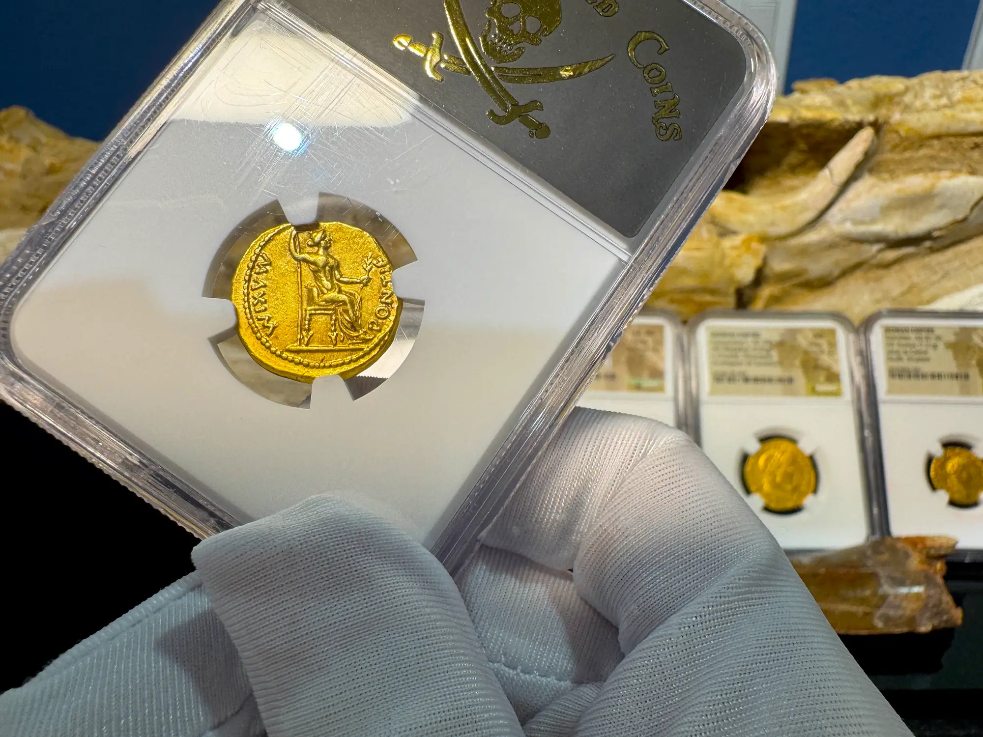 Roman Empire Tiberius "3rd of the 12 Caesars" 14AD NGC XF 5x3 Straight Grade 24