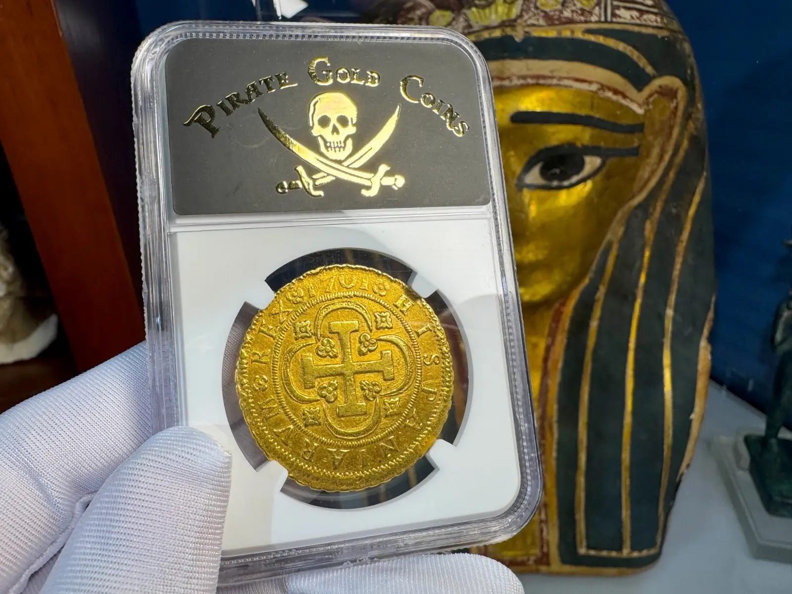 Spain 8 Escudos 1701 "Philip V" NGC AU 1st Year of Bourbon Dynasty 15