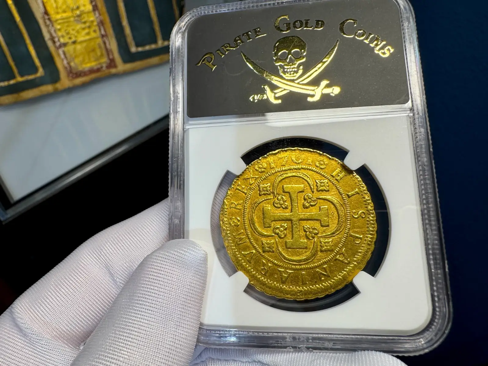 Spain 8 Escudos 1701 "Philip V" NGC AU 1st Year of Bourbon Dynasty 13