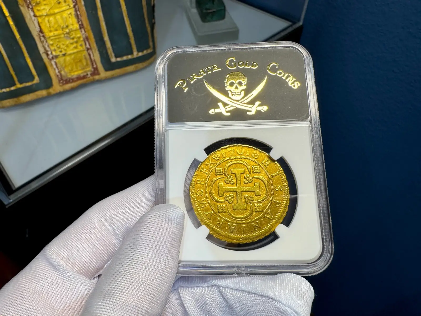 Spain 8 Escudos 1701 "Philip V" NGC AU 1st Year of Bourbon Dynasty 14