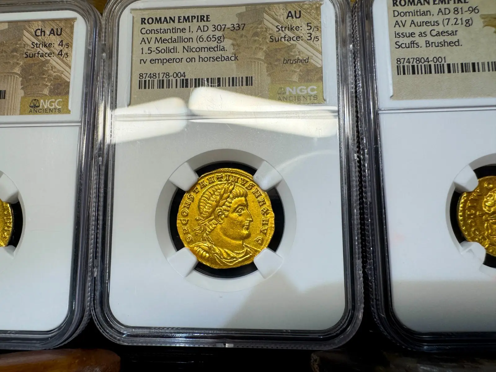 Roman Empire "Constantine I" 1.5 Solidi Medallion 337AD NGC AU 2