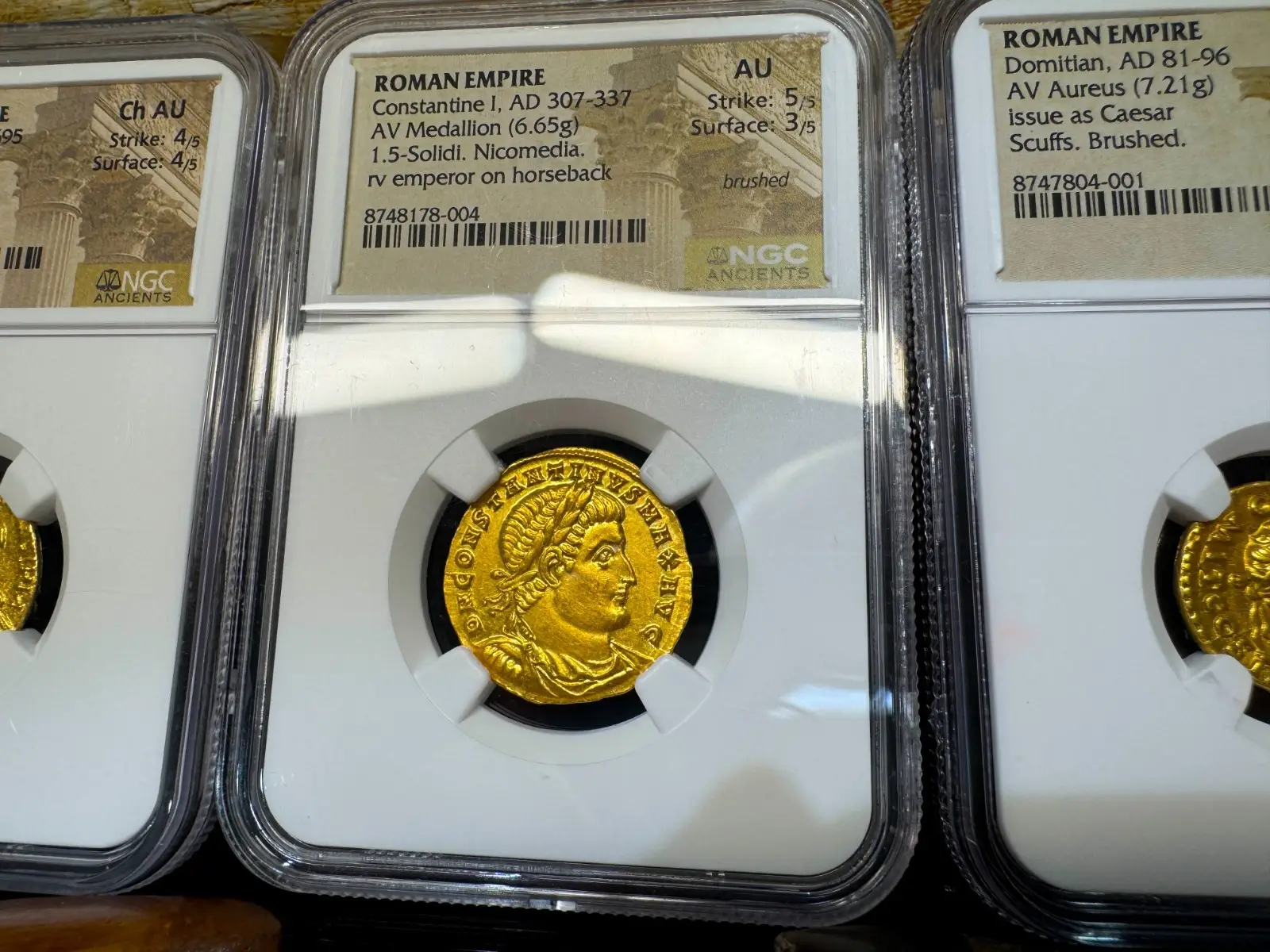 Roman Empire "Constantine I" 1.5 Solidi Medallion 337AD NGC AU 7