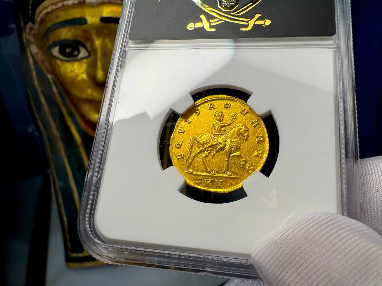 Roman Empire "Constantine I" 1.5 Solidi Medallion 337AD NGC AU 9
