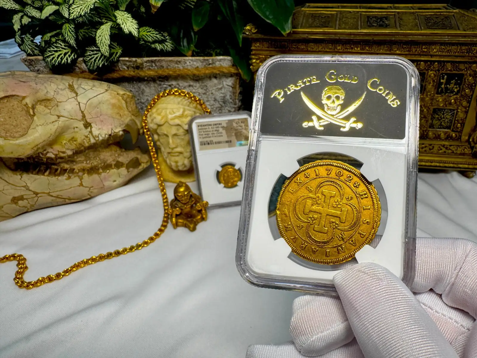 Spain 8 Escudos 1702 "6 Graded NGC- RARE" NGC VF 20