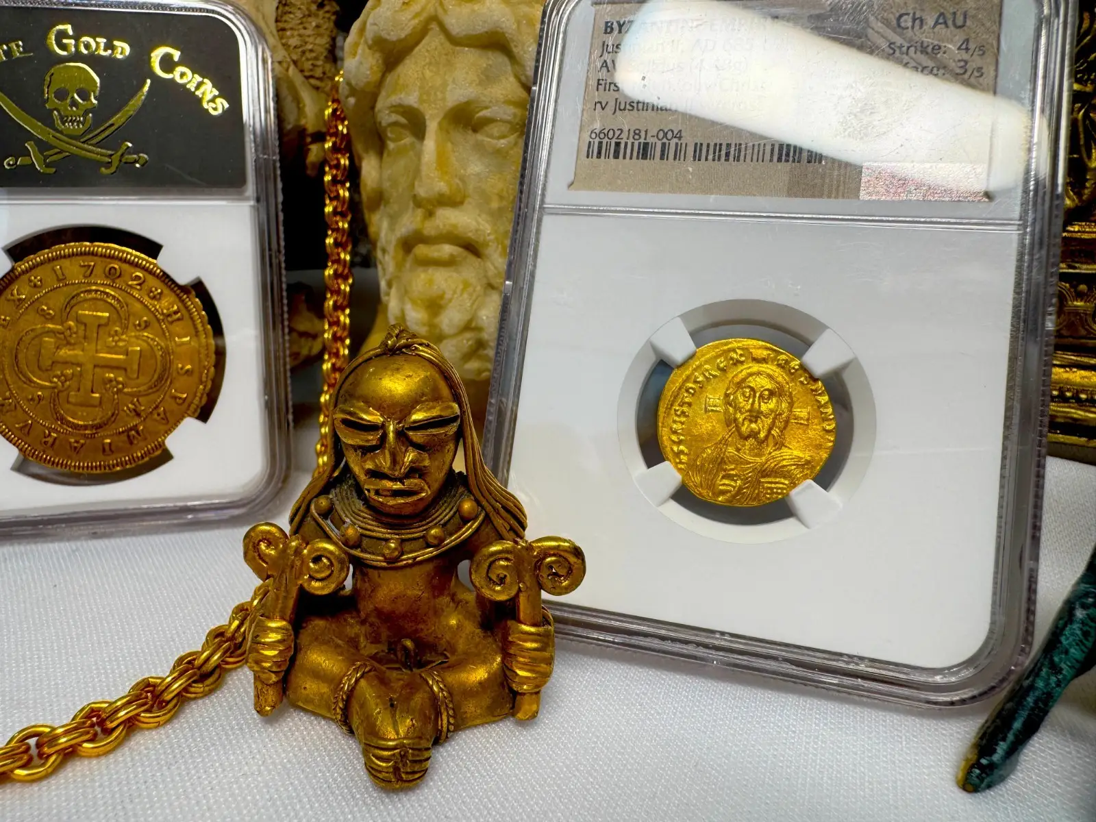 Byzantine Empire "Jesus Christ" Justinian II 1st Reign 685AD NGC Ch AU #181-004 8