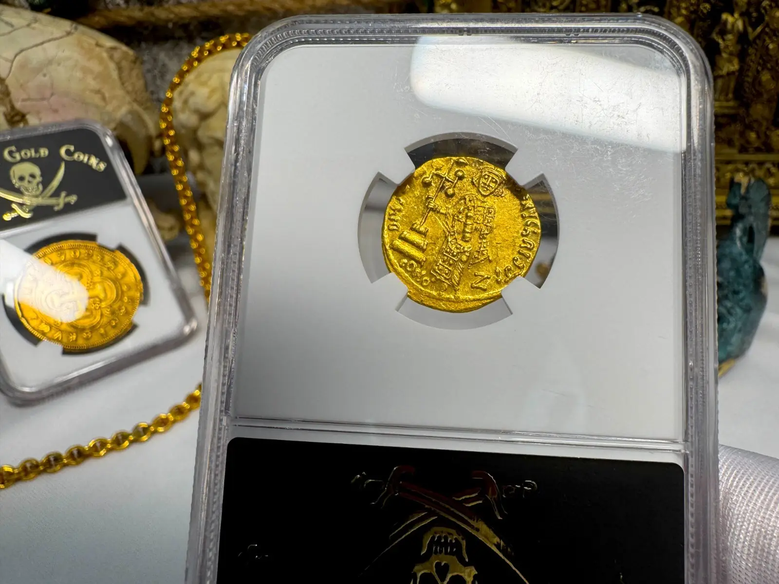 Byzantine Empire "Jesus Christ" Justinian II 1st Reign 685AD NGC Ch AU #181-004 5