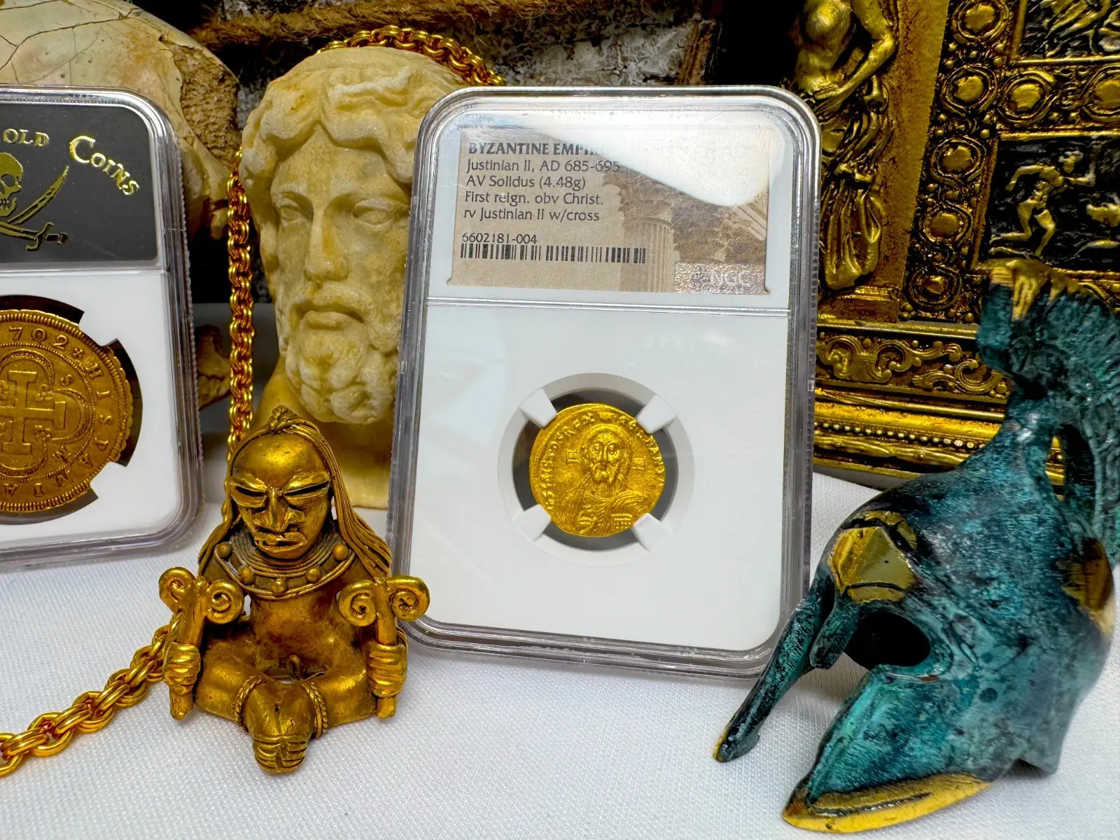 Byzantine Empire "Jesus Christ" Justinian II 1st Reign 685AD NGC Ch AU #181-004 19