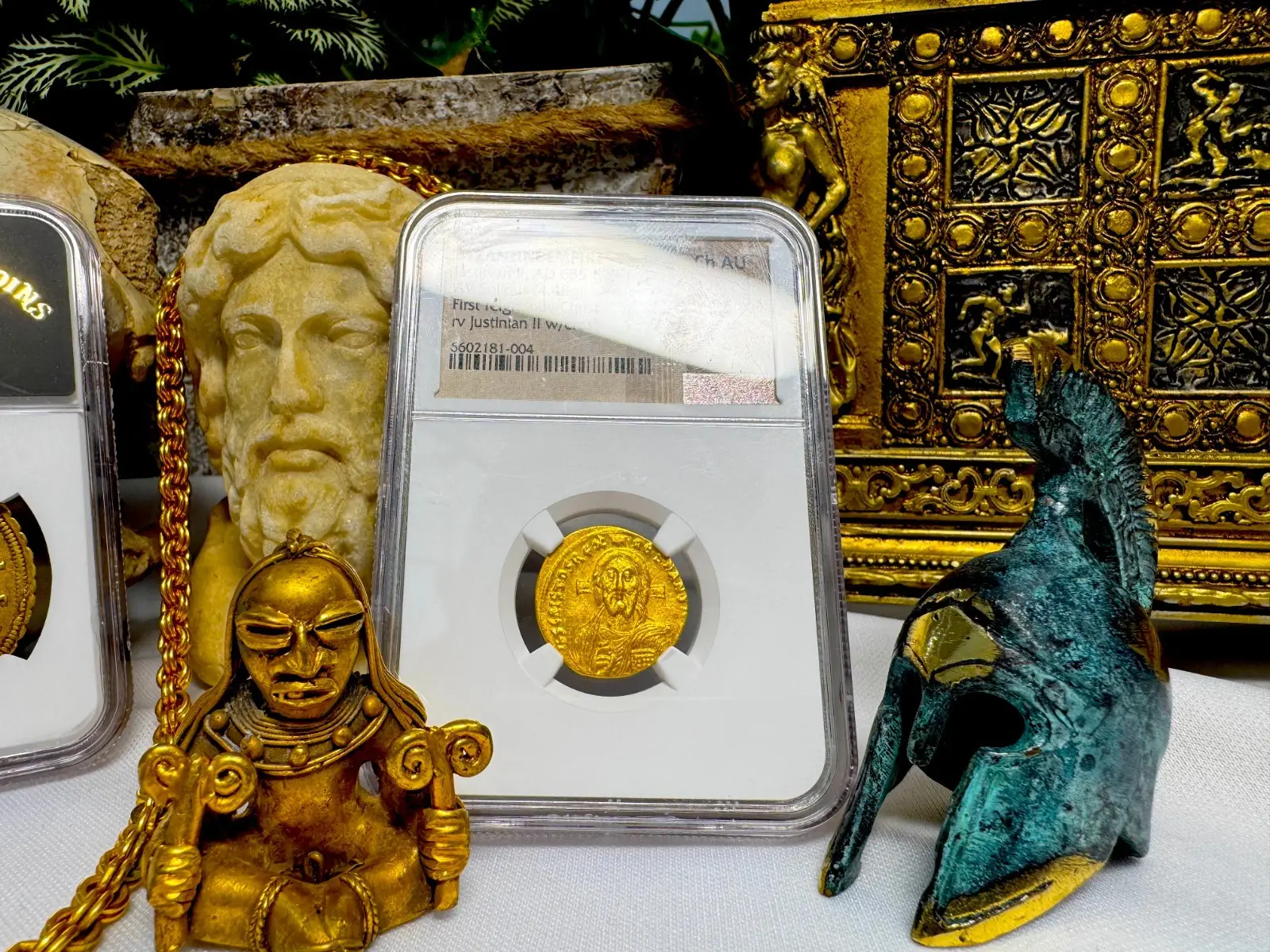 Byzantine Empire "Jesus Christ" Justinian II 1st Reign 685AD NGC Ch AU #181-004 15