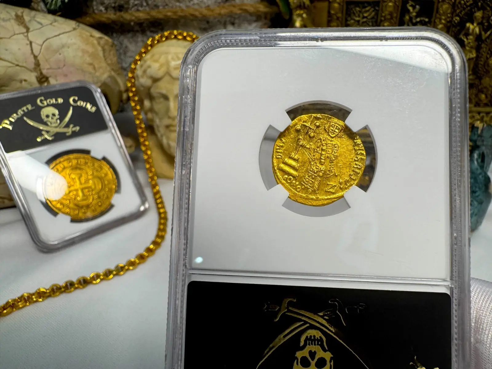 Byzantine Empire "Jesus Christ" Justinian II 1st Reign 685AD NGC Ch AU #181-004 10