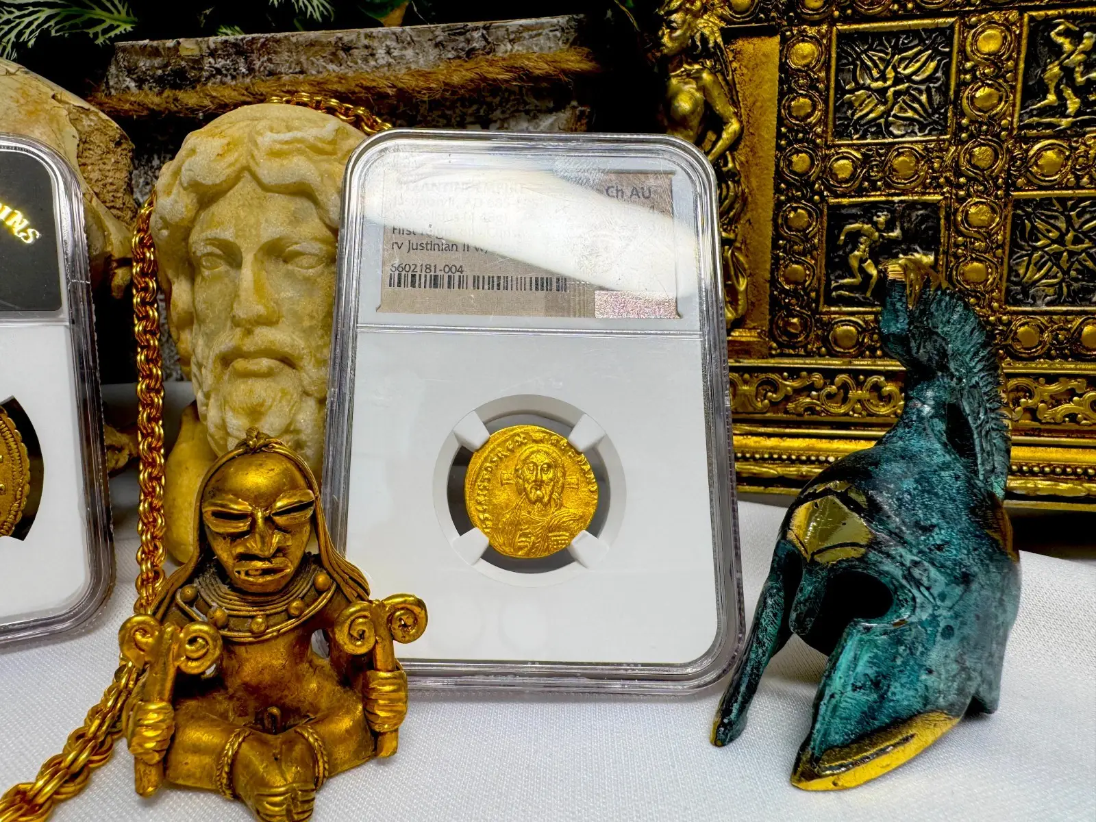 Byzantine Empire "Jesus Christ" Justinian II 1st Reign 685AD NGC Ch AU #181-004 14