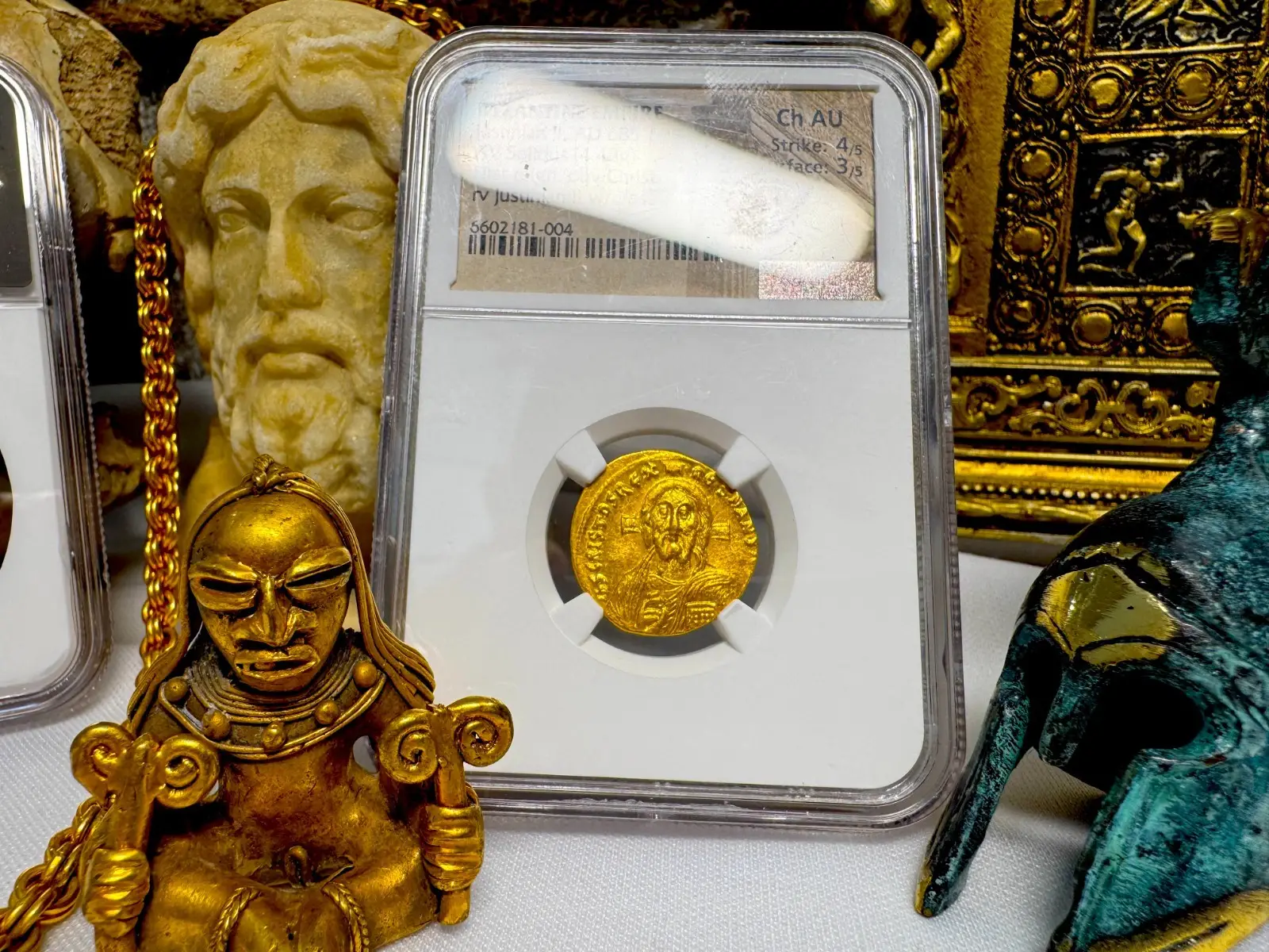 Byzantine Empire "Jesus Christ" Justinian II 1st Reign 685AD NGC Ch AU #181-004 11