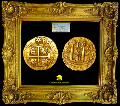 Peru 8 Escudos 1717 NGC 50 Finest of Only 1 Known 3