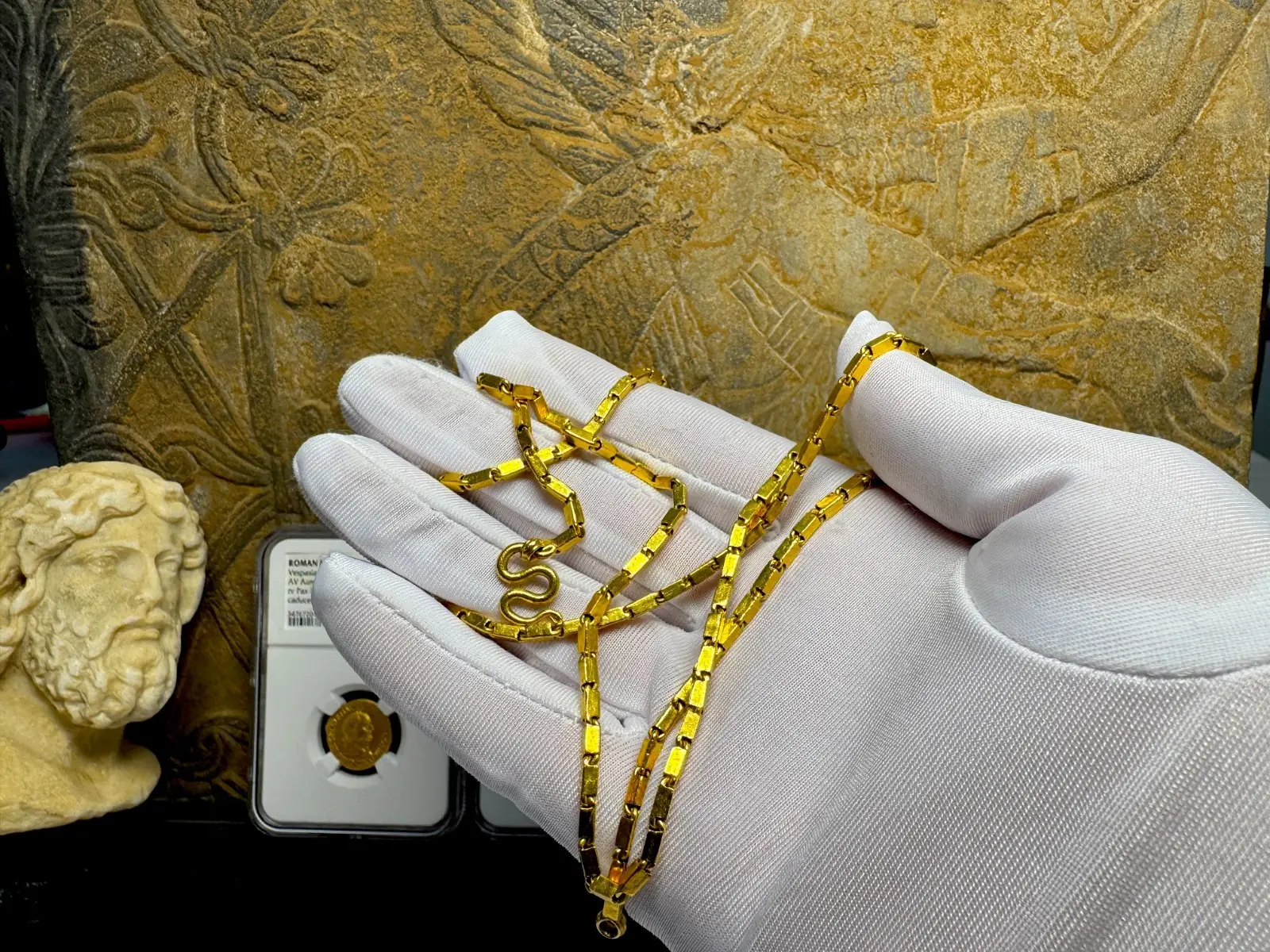 24KT GOLD NECKLACE CHAIN APPX 24" 12