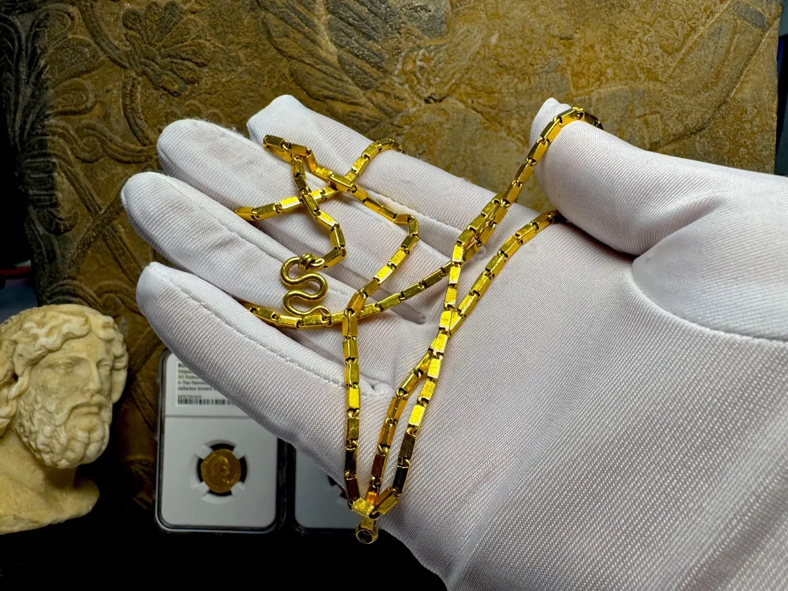 24KT GOLD NECKLACE CHAIN APPX 24" 17