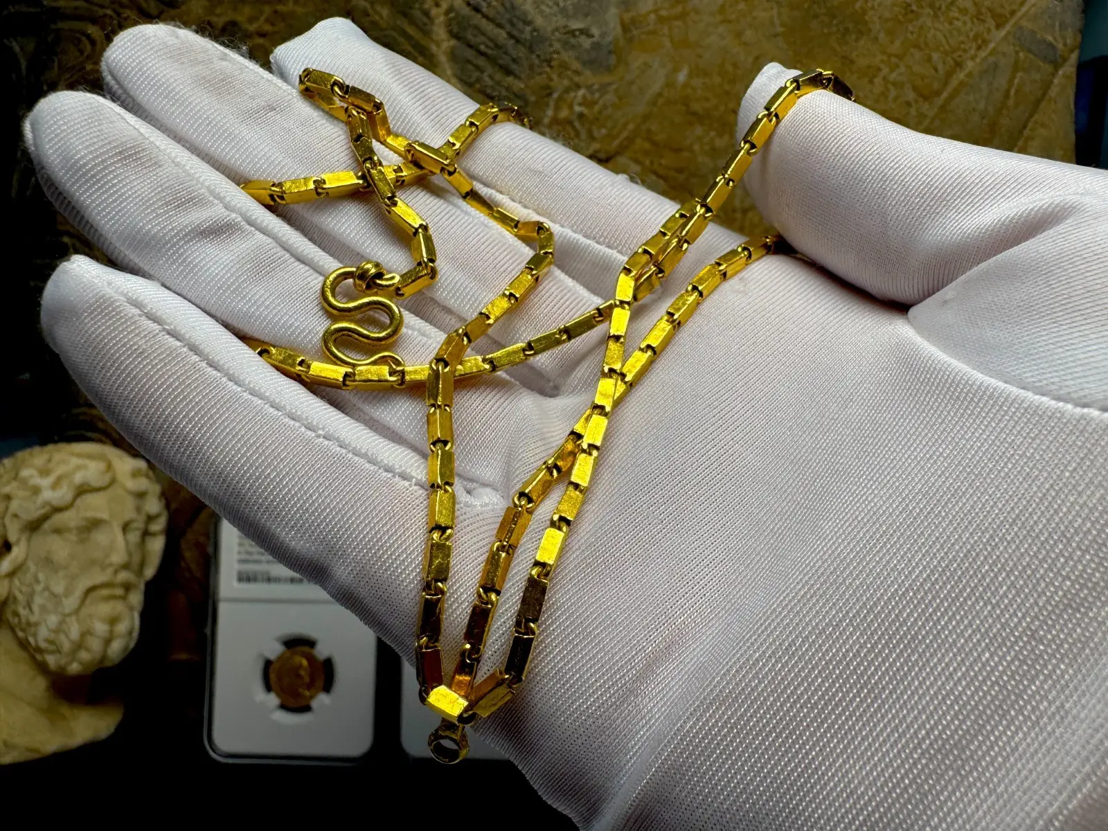 24KT GOLD NECKLACE CHAIN APPX 24" 20