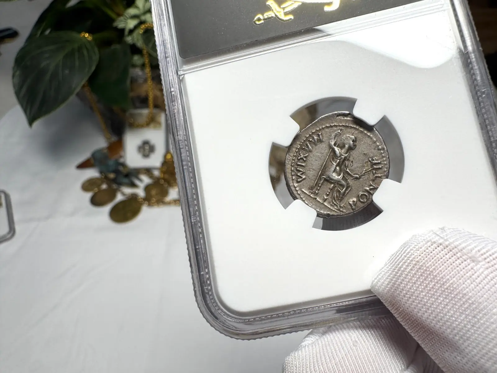 Roman Empire Tiberius "3rd of 12 Caesars" Denarius "Jesus Tribute Penny" NGC ChVF #419-001 4