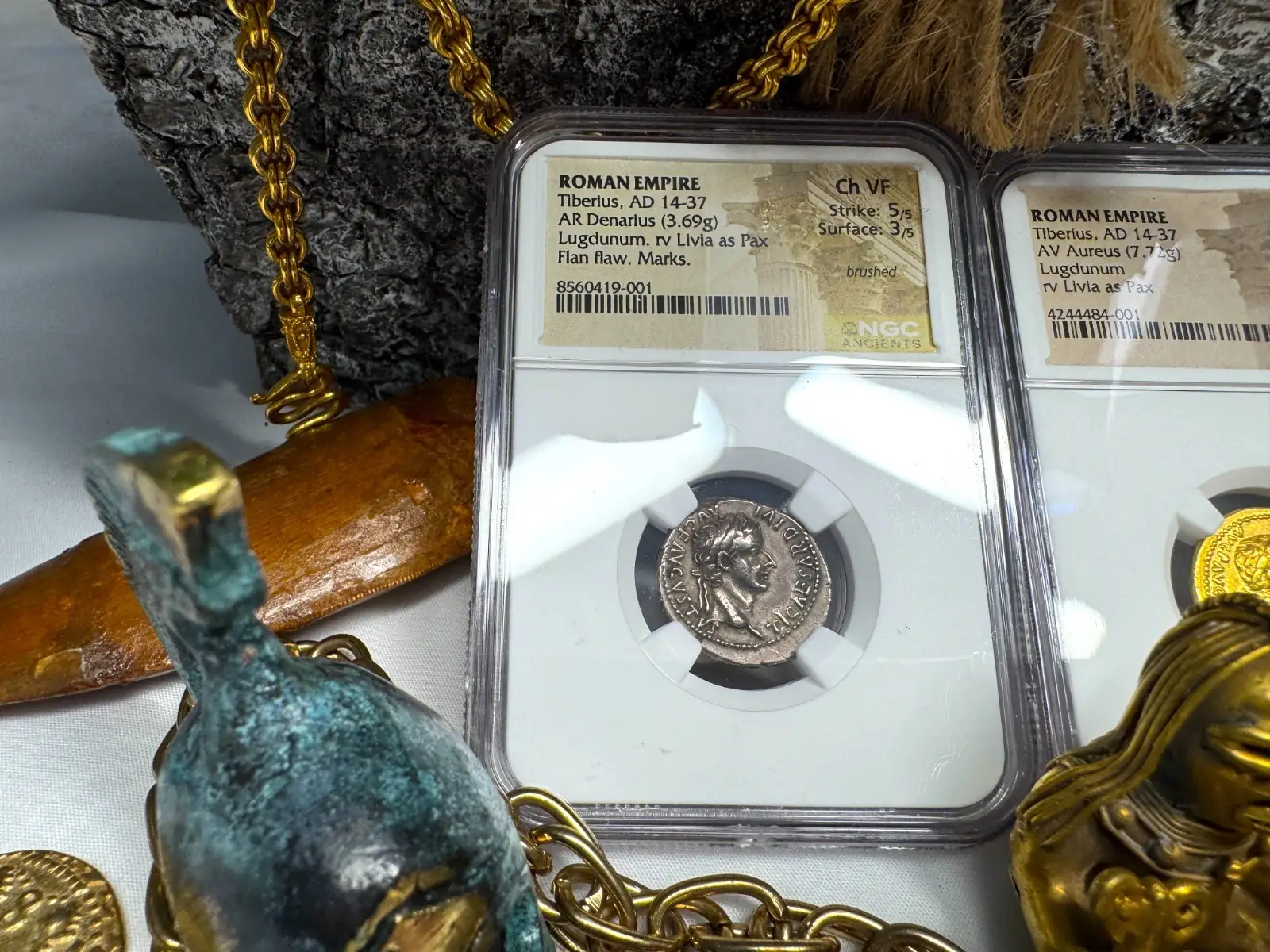 Roman Empire Tiberius "3rd of 12 Caesars" Denarius "Jesus Tribute Penny" NGC ChVF #419-001 8