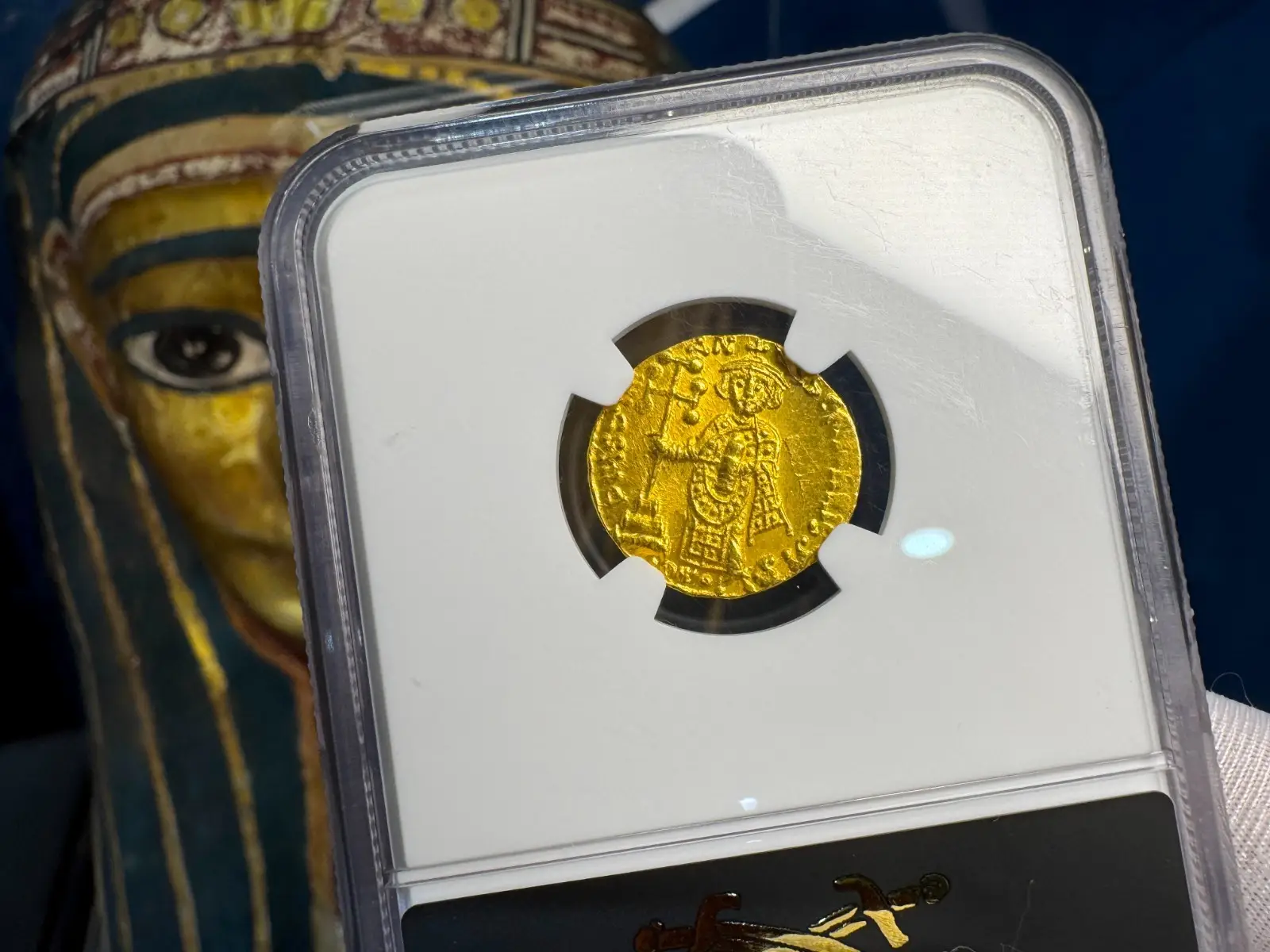 Byzantine Empire "Jesus Christ" Justinian II First Reign NGC Ch AU 4x4 #401-020 11