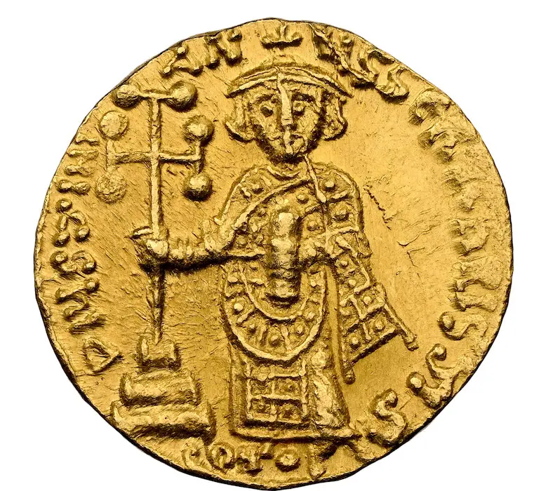 Byzantine Empire "Jesus Christ" Justinian II First Reign NGC Ch AU 4x4 #401-020 2