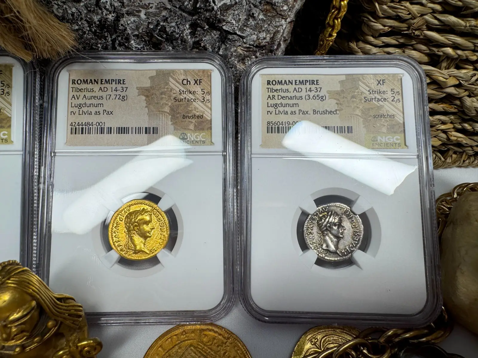 Roman Empire Tiberius "3rd of 12 CAESARS" Denarius "Jesus Tribute Penny" NGC XF #419-003 6