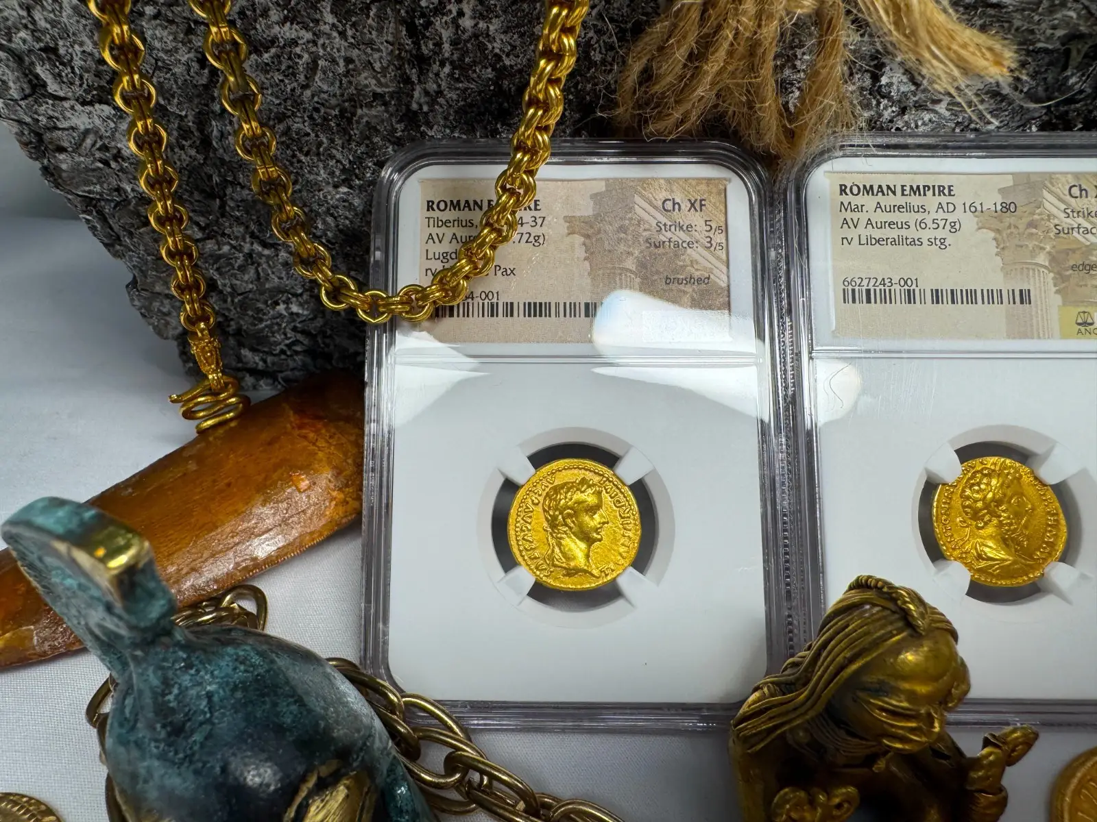 Roman Empire "Tiberius- 3rd of 12 Caesars" 14AD Aureus CH XF #484-001 3