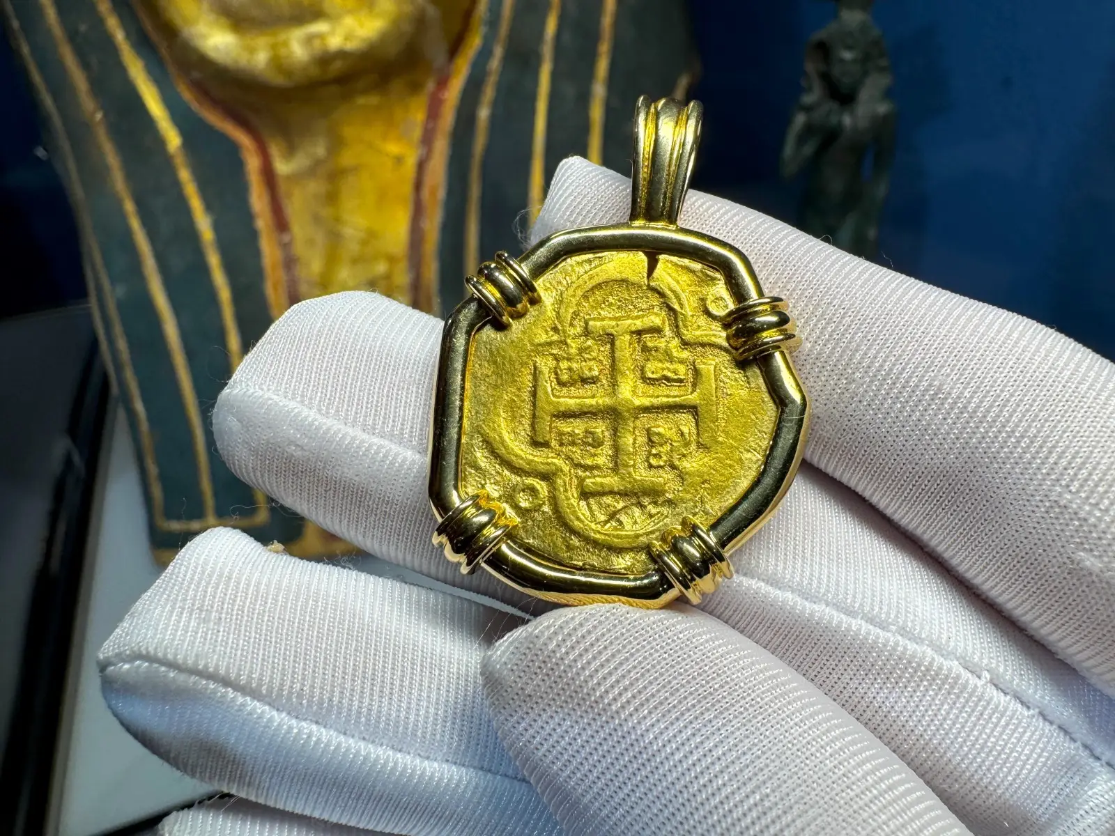 Spain 4 Escudos 1630-65 "Philip IV" 18kt Pendant (Previous PCGS 58) 19
