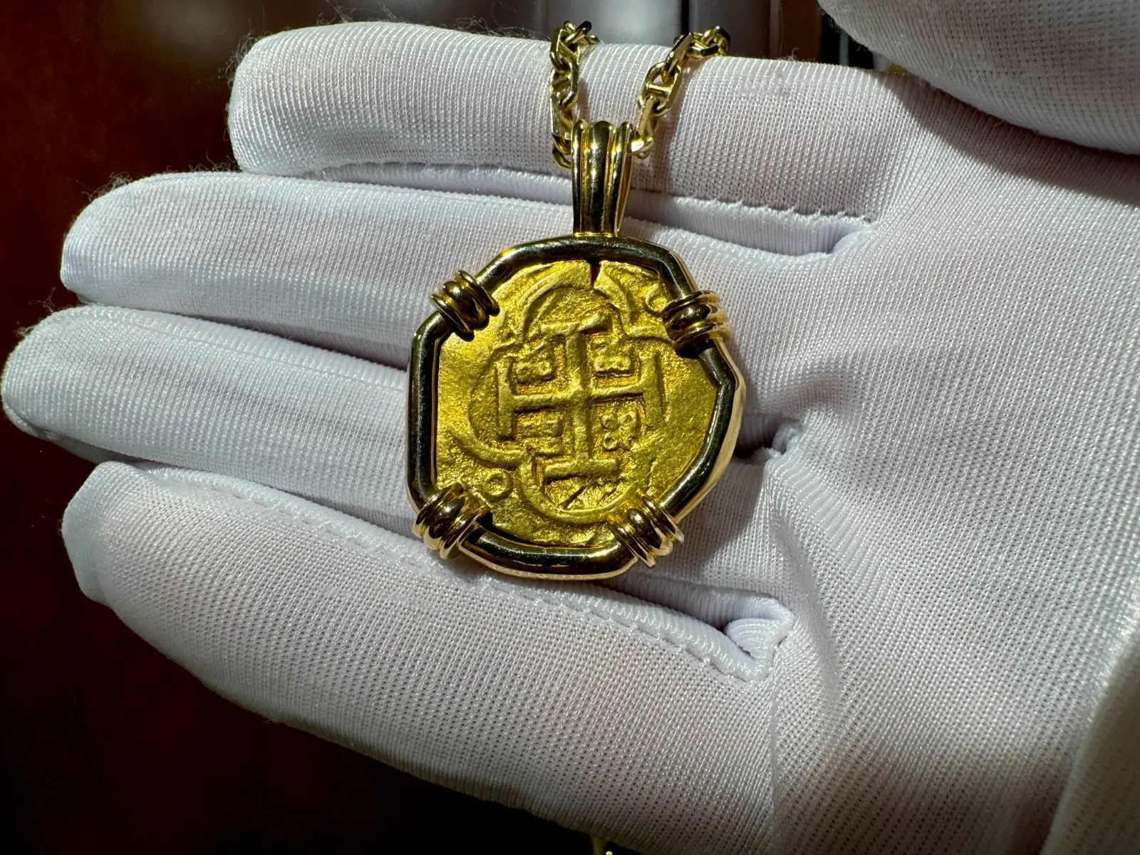 Spain 4 Escudos 1630-65 "Philip IV" 18kt Pendant (Previous PCGS 58) 6