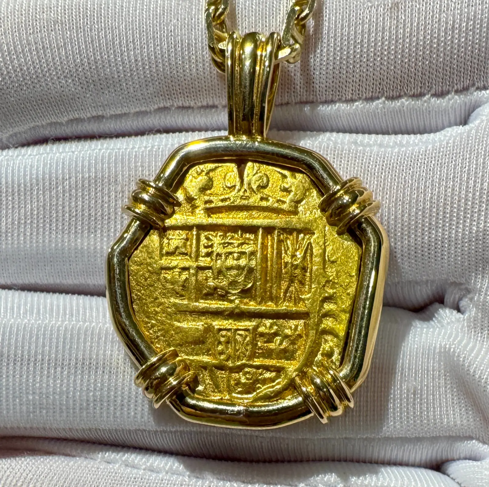 Spain 4 Escudos 1630-65 "Philip IV" 18kt Pendant (Previous PCGS 58)